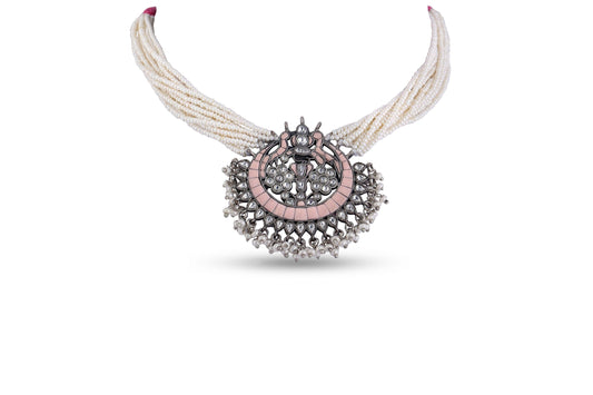 Pearl Beaded Pink Choker image 1