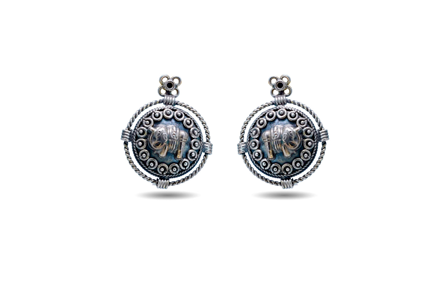 925 Silver Indian Elephant Earring image 0