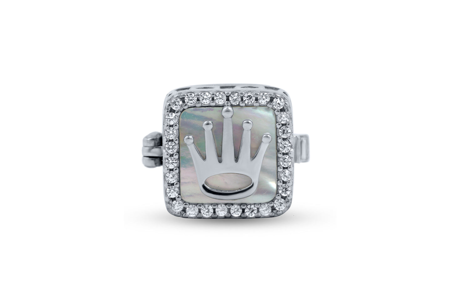 Silver 925 Crown Design Button image 0