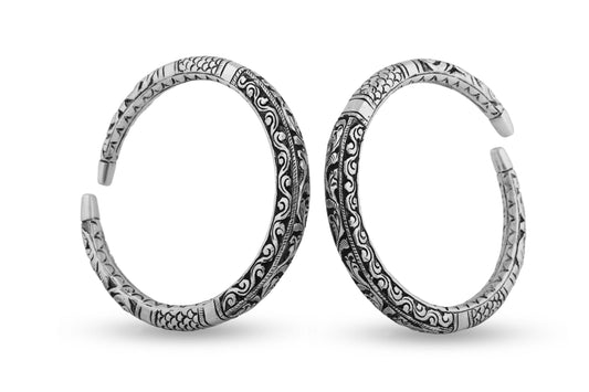 925 Antique Chitai Kada Anklet Pair image 1