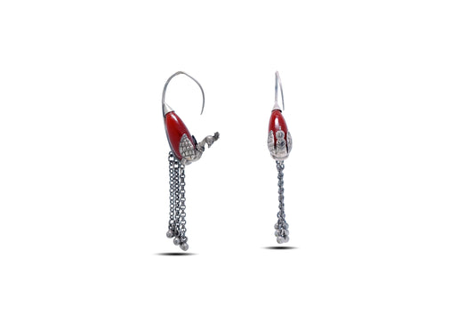 925 Silver Classic Peacock Danglers Earring image 2