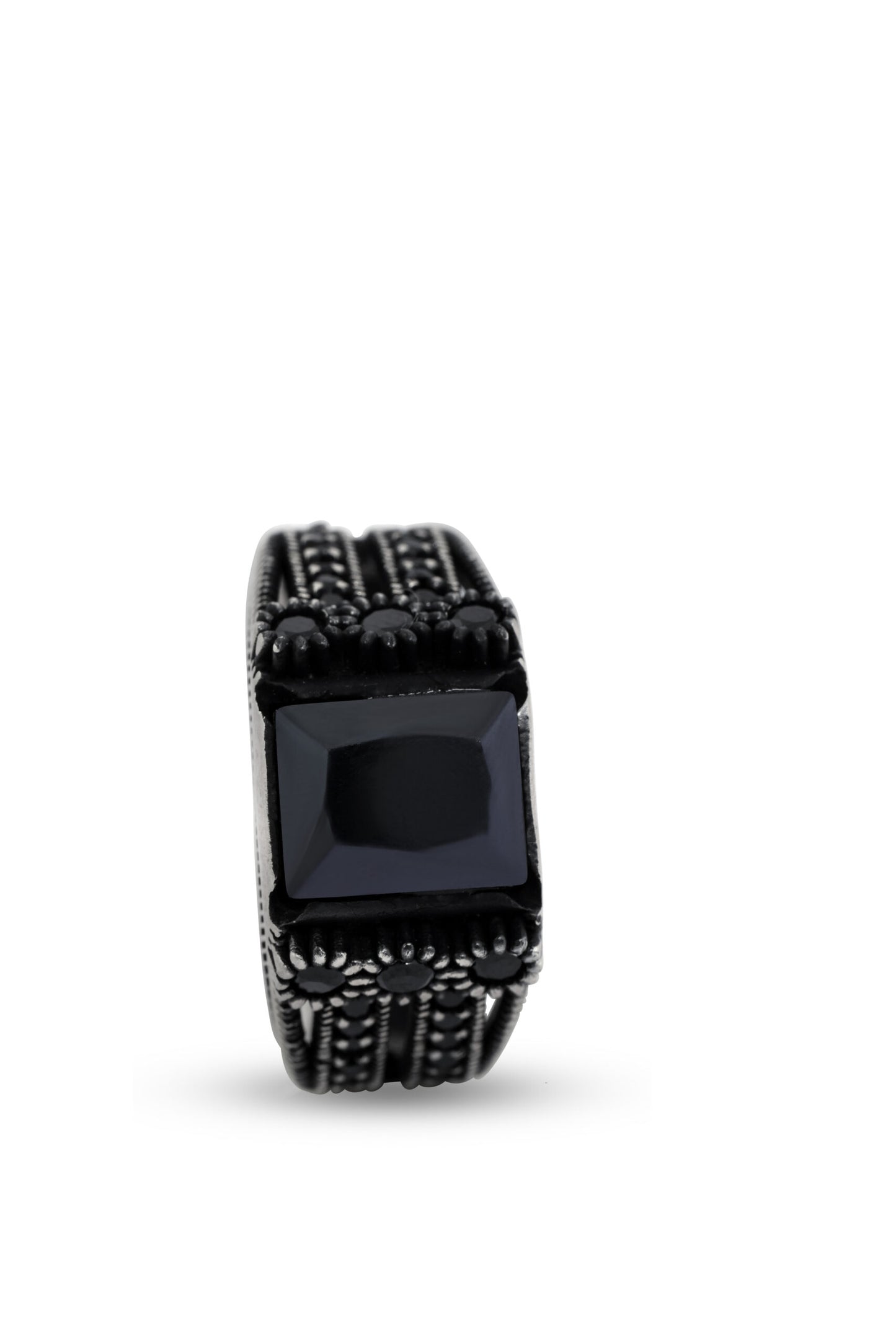 Black Zircon Stone Sterling Silver 925 image 2