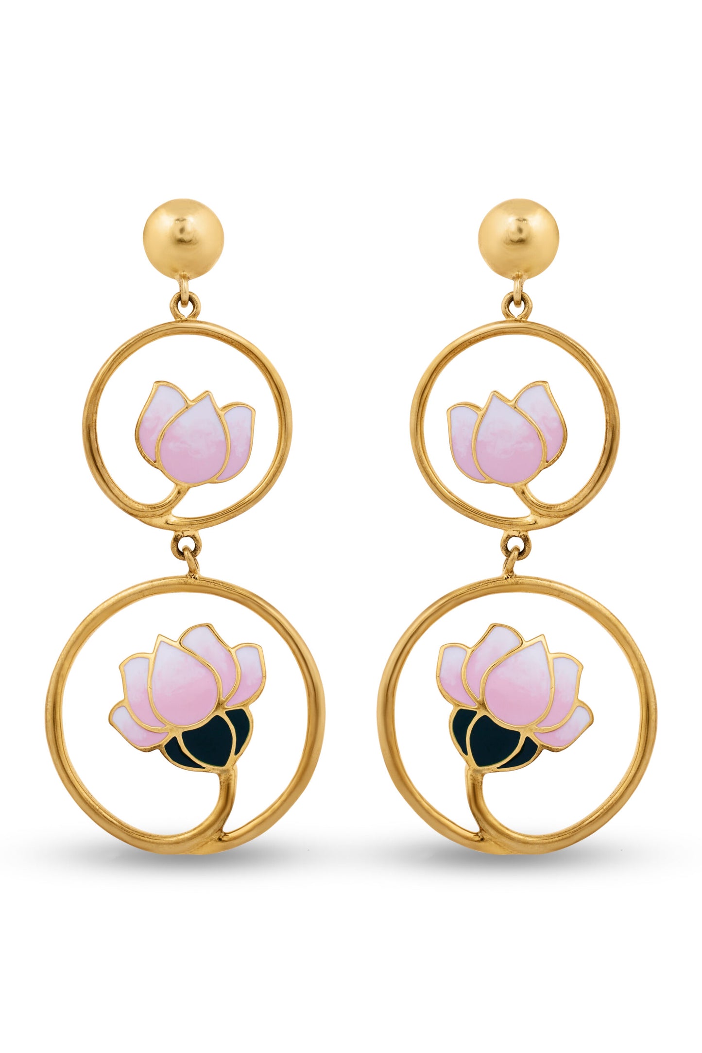 Lotus in a Pond Drop Earring image 1
