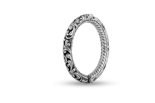 Vintage Flora 925 silver Kada Bangle