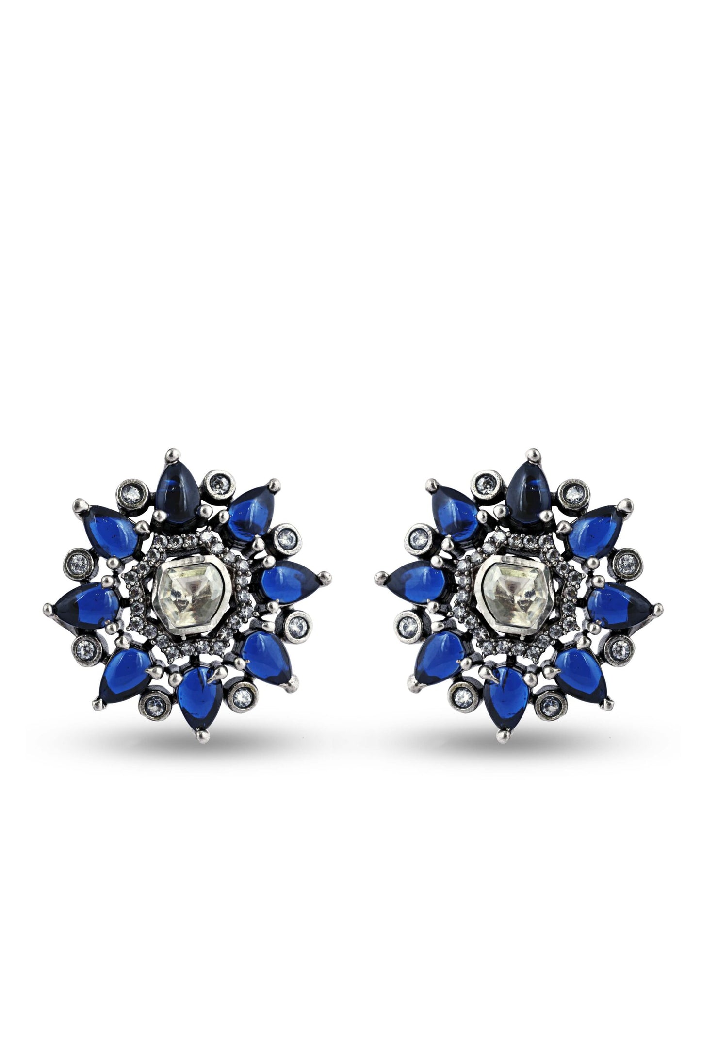 Sterling Silver Radiant Blue Flower Pendant image 2