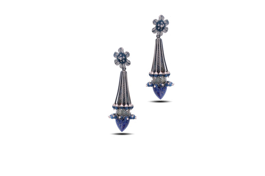 925 Silver Lapic Lazuli Dangler Earring image 2