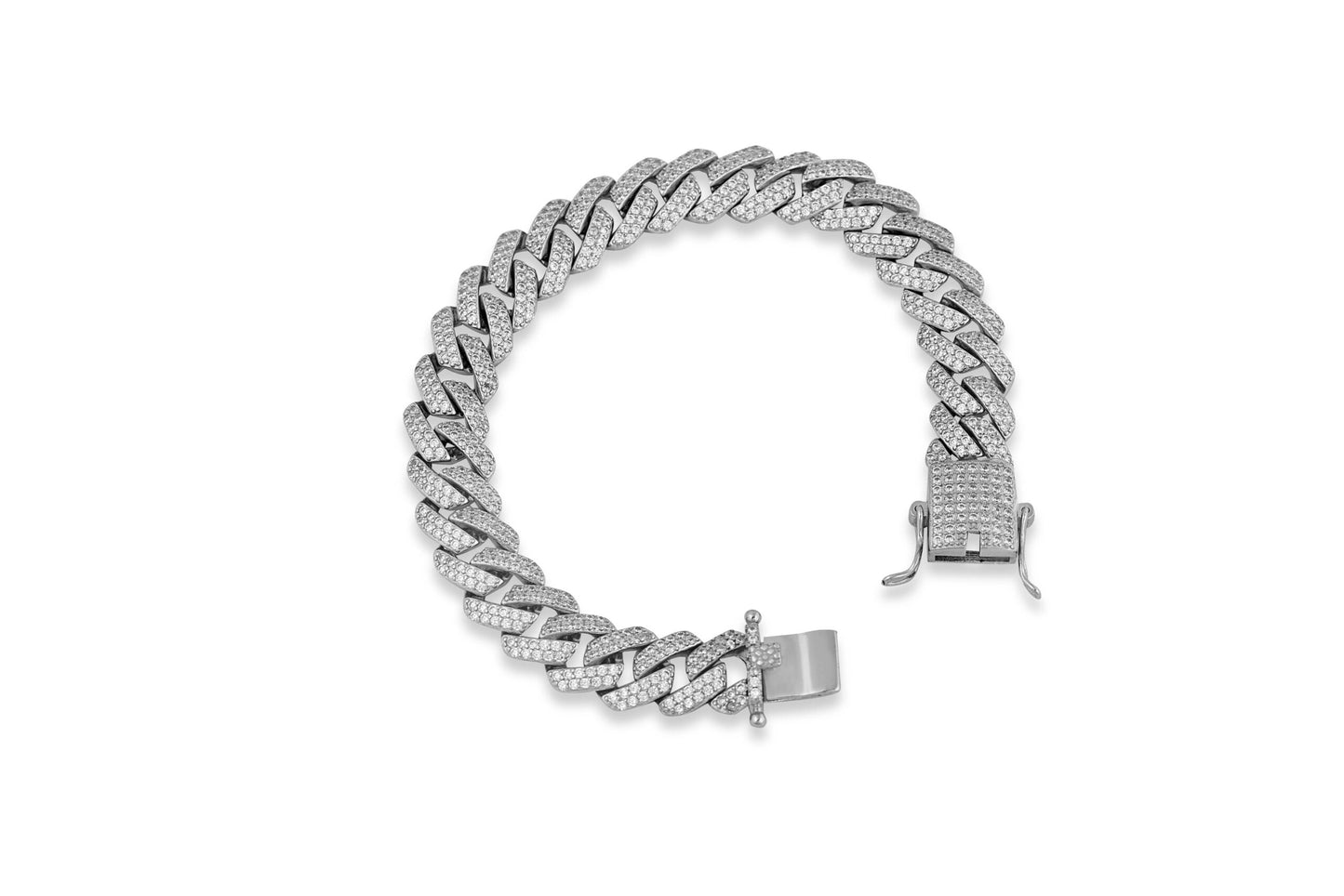 Moissanite Prong Cuban Chain Hip Hop Bracelet image 0
