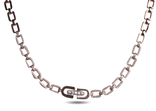 925 Silver Rose Gold Plated With Earring Necklace Set image 1