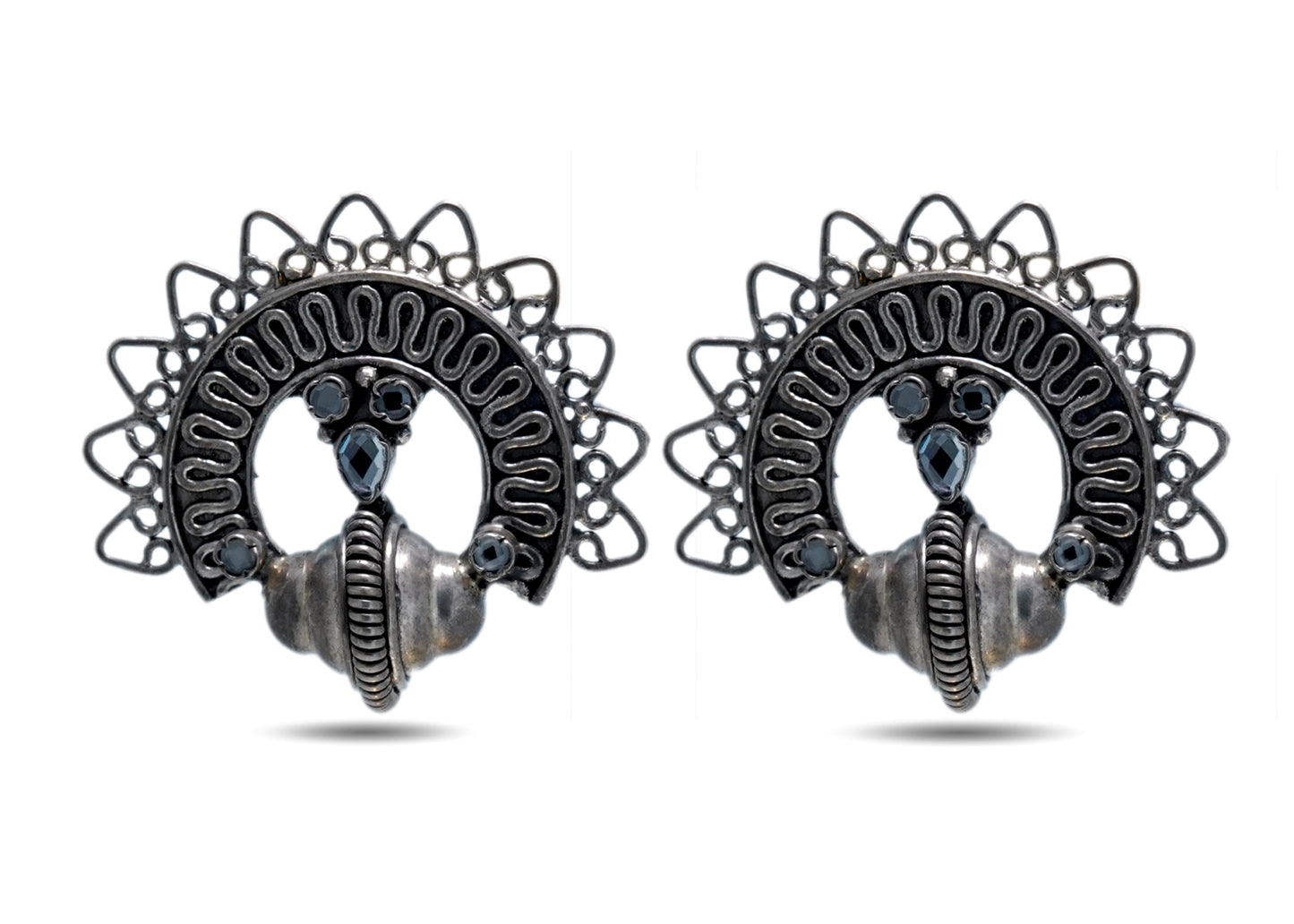 92.5 Silver Heritage Crescent Earrings image 0