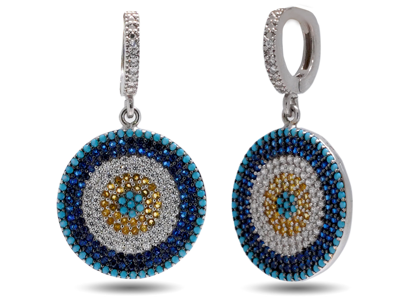 925 Silver Evil Eye Earring image 1