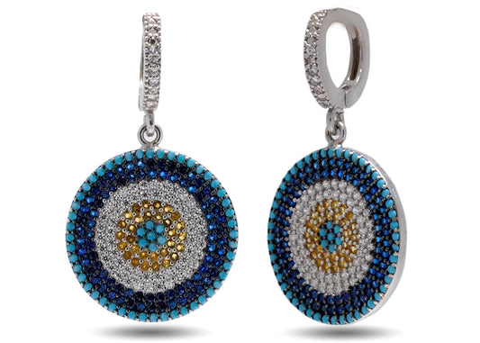 925 Silver Evil Eye Earring image 1