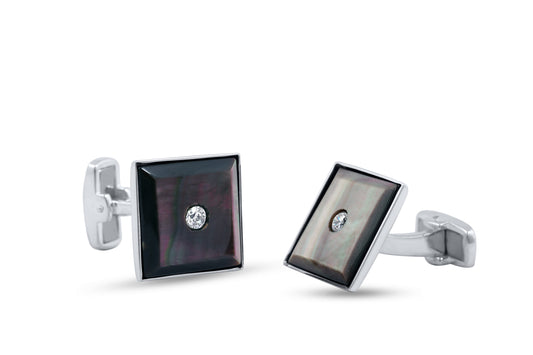 Tripin Silver and Wine Metal Cufflinks image 1