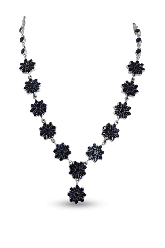 Flowering Feature Black Necklace Set image 1