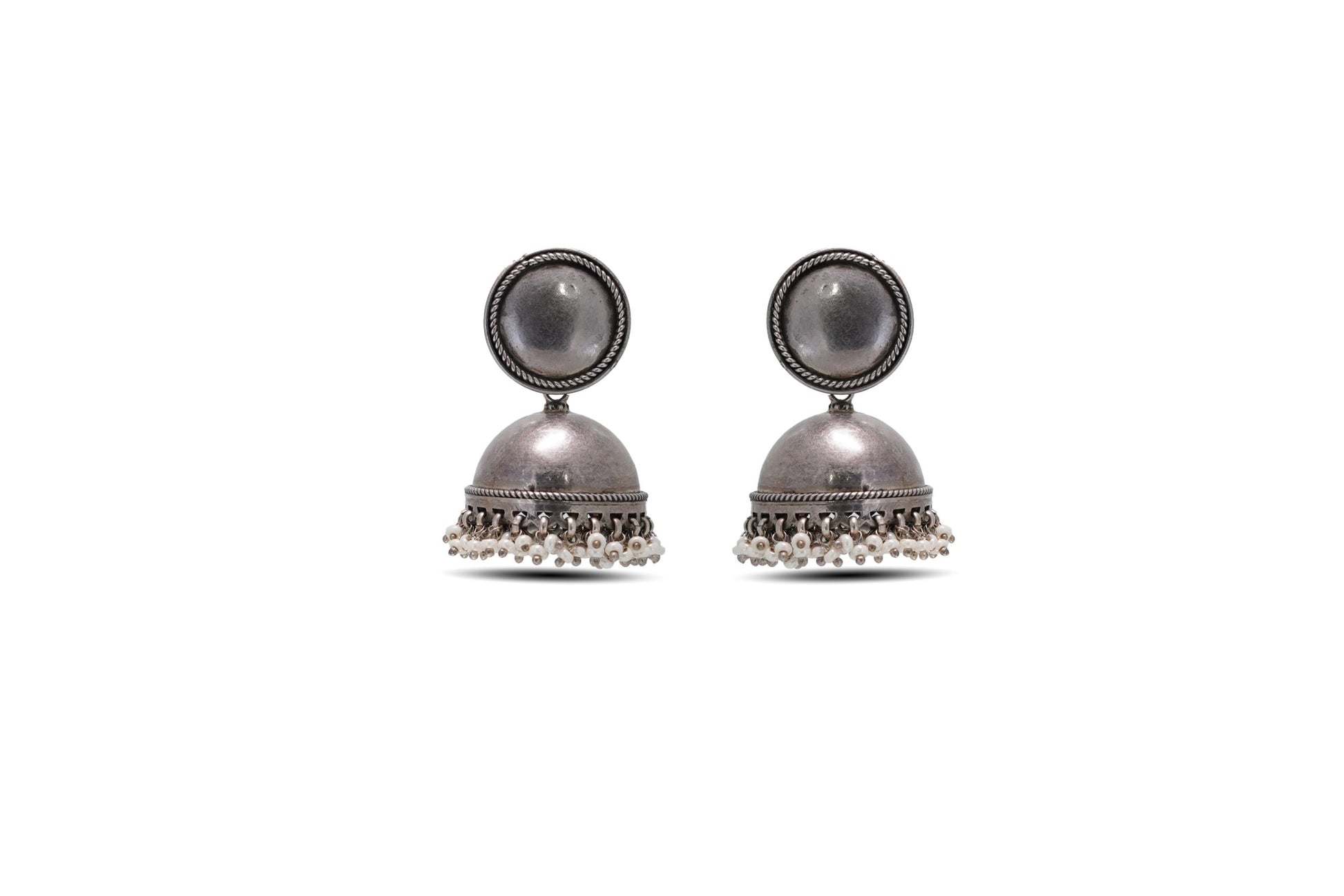 925 Silver Oxidized Jhumki Earring image 0