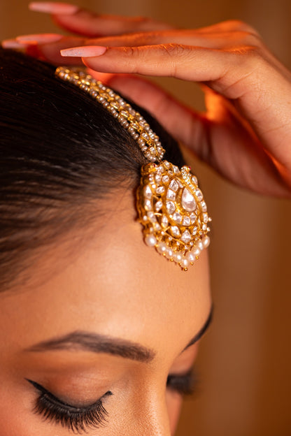 925 Silver Gold Plated Maangtikka