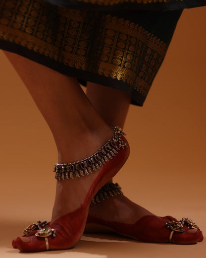 92.5 silver traditional Anklet pair