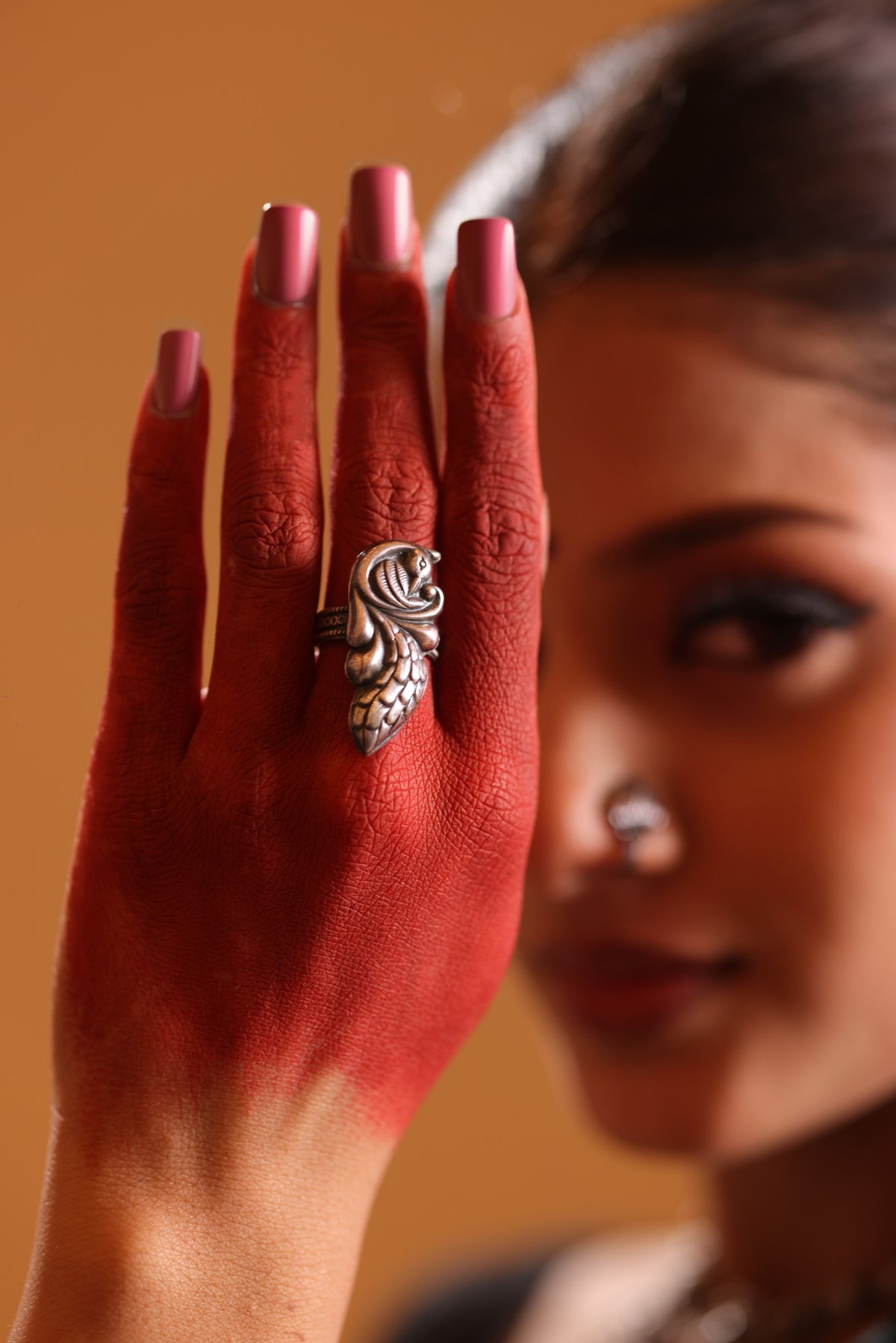925 Silver Sculpted Peacock Ring
