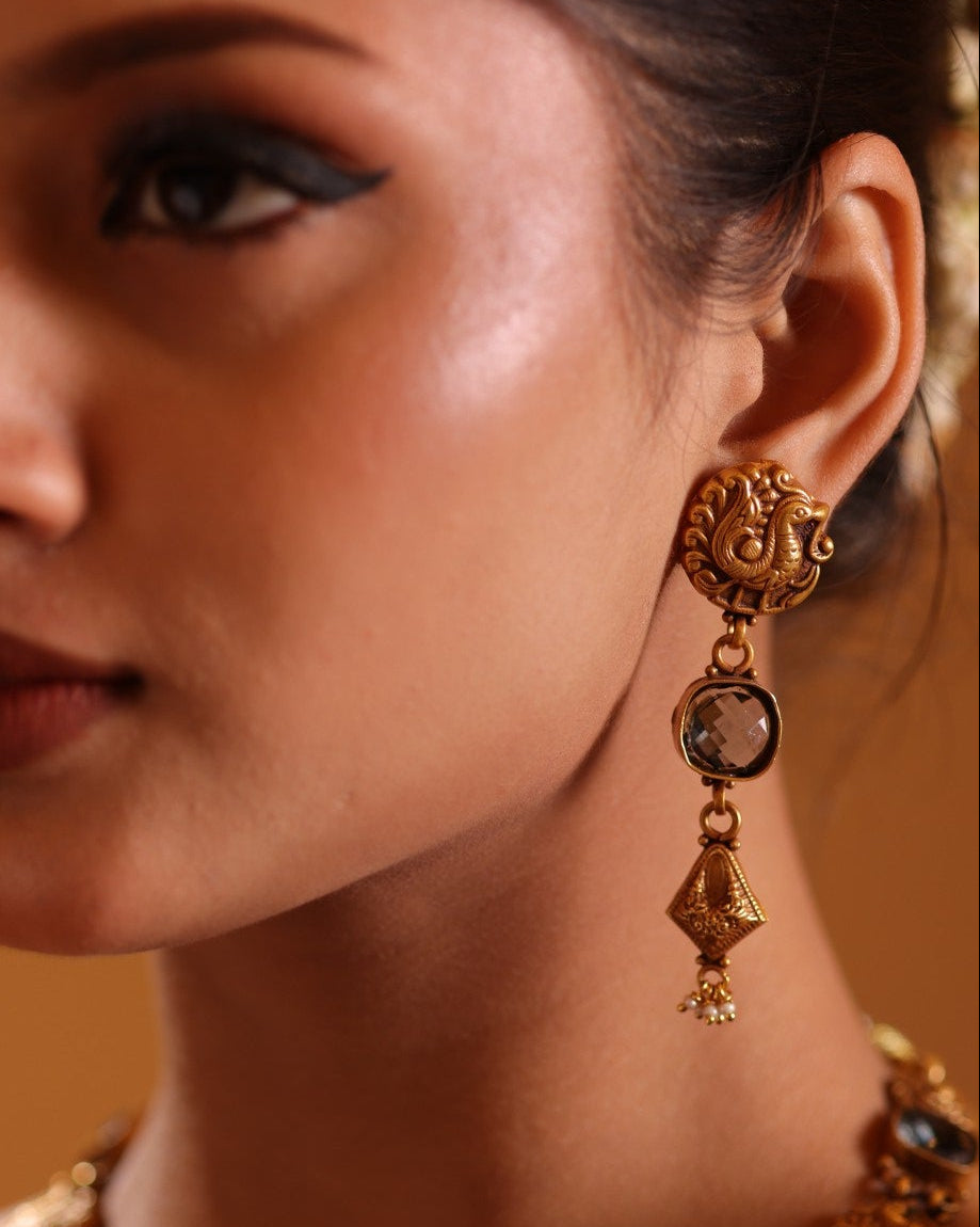 925 Silver Gold-Gilt Peacock  Necklace Set