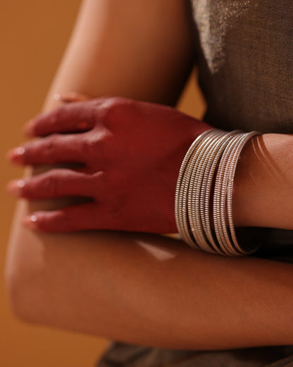 925 Silver 12-Piece Bangle Set