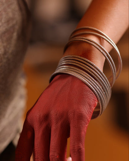 925 Silver 12-Piece Bangle Set