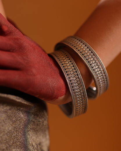 92.5 Silver mesh Kada Pair