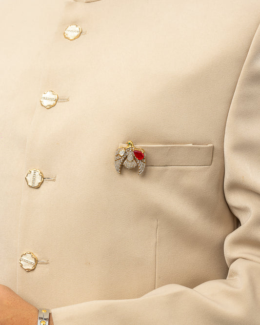 Imperial Falcon Heritage Brooch – Ruby & Emerald Statement Piece