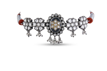 Sterling Silver Choker with Pearl Drop image 1