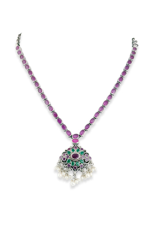 Sterling Silver Necklace with Pearl image 0