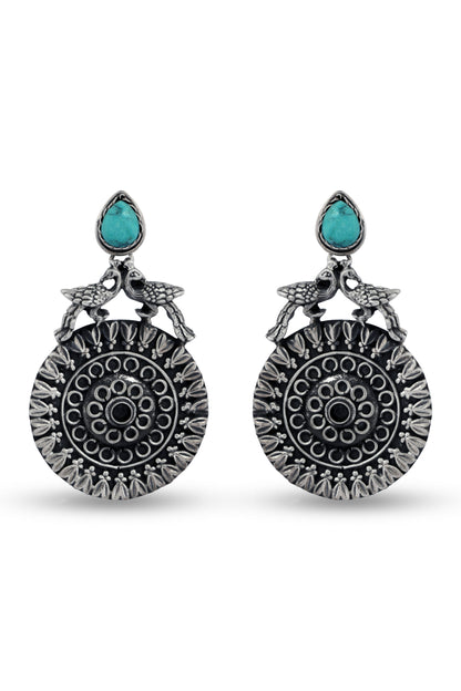 Peacock Design Silver Earring image 0