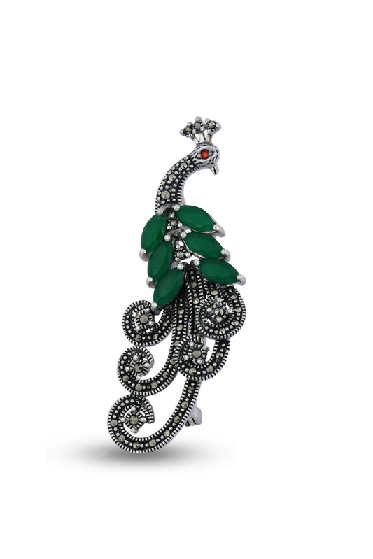 Sterling Silver Peacock Broch image 0