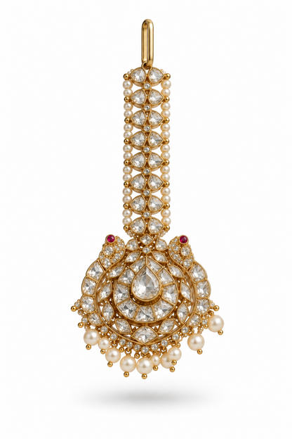 925 Silver Gold Plated Maangtikka