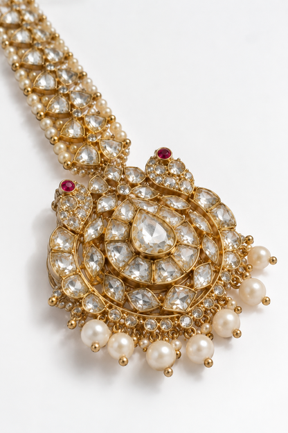 925 Silver Gold Plated Maangtikka