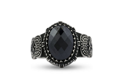 Black Hematite Silver Ring image 0