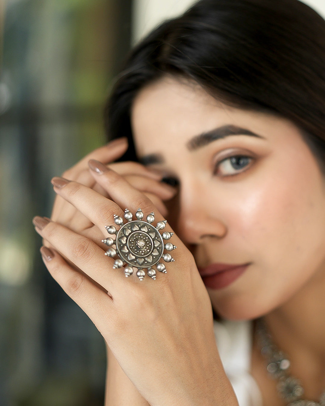 925 silver Sun Mandala Designer Ring