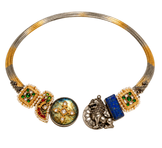 925 Silver Dual Tone Hasli Necklace