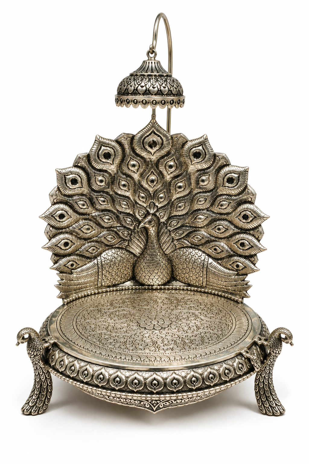 925 Silver Peacock Singhasan