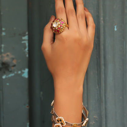 925 Silver Antique Floral Cocktail Ring