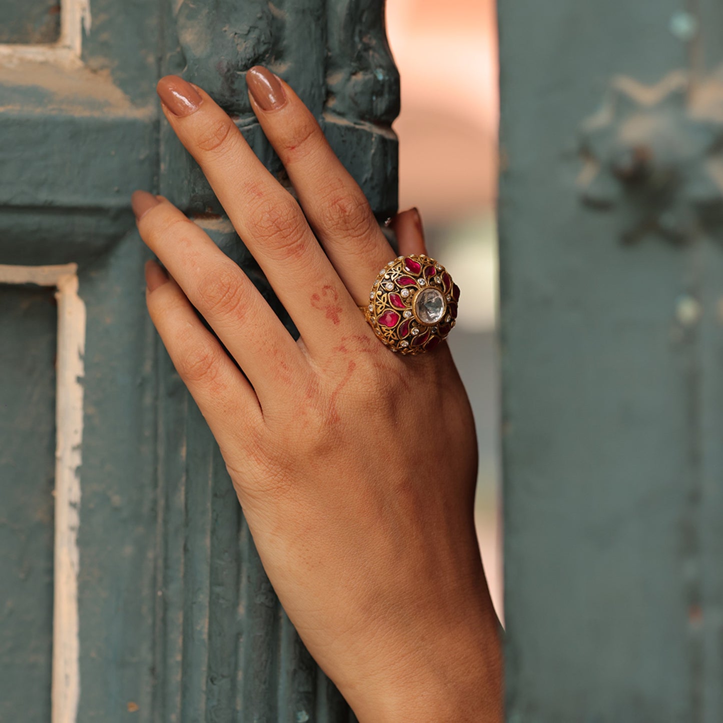 925 Silver Antique Floral Cocktail Ring