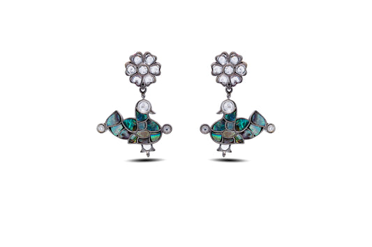 925 Silver Peacock Earring image 0