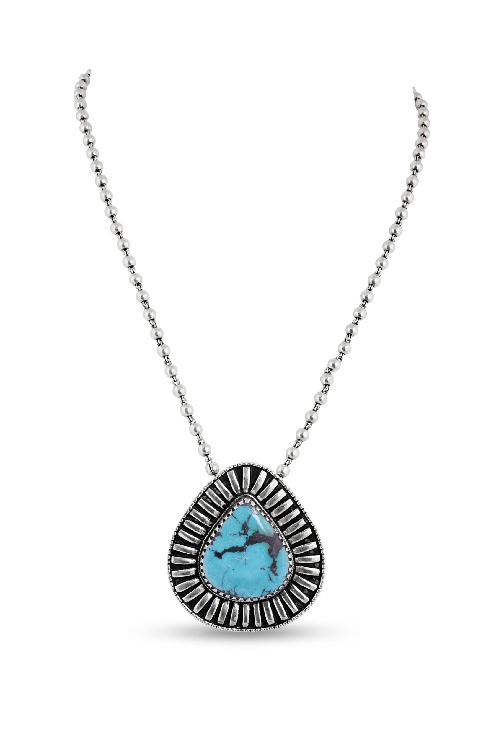 Preciously Mine Sterling Silver Turquoise Boho Necklace image 0