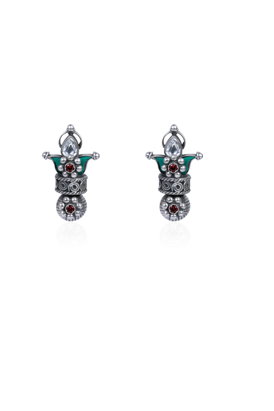 Ethnic Inspired 925 Silver Stud Earrings
