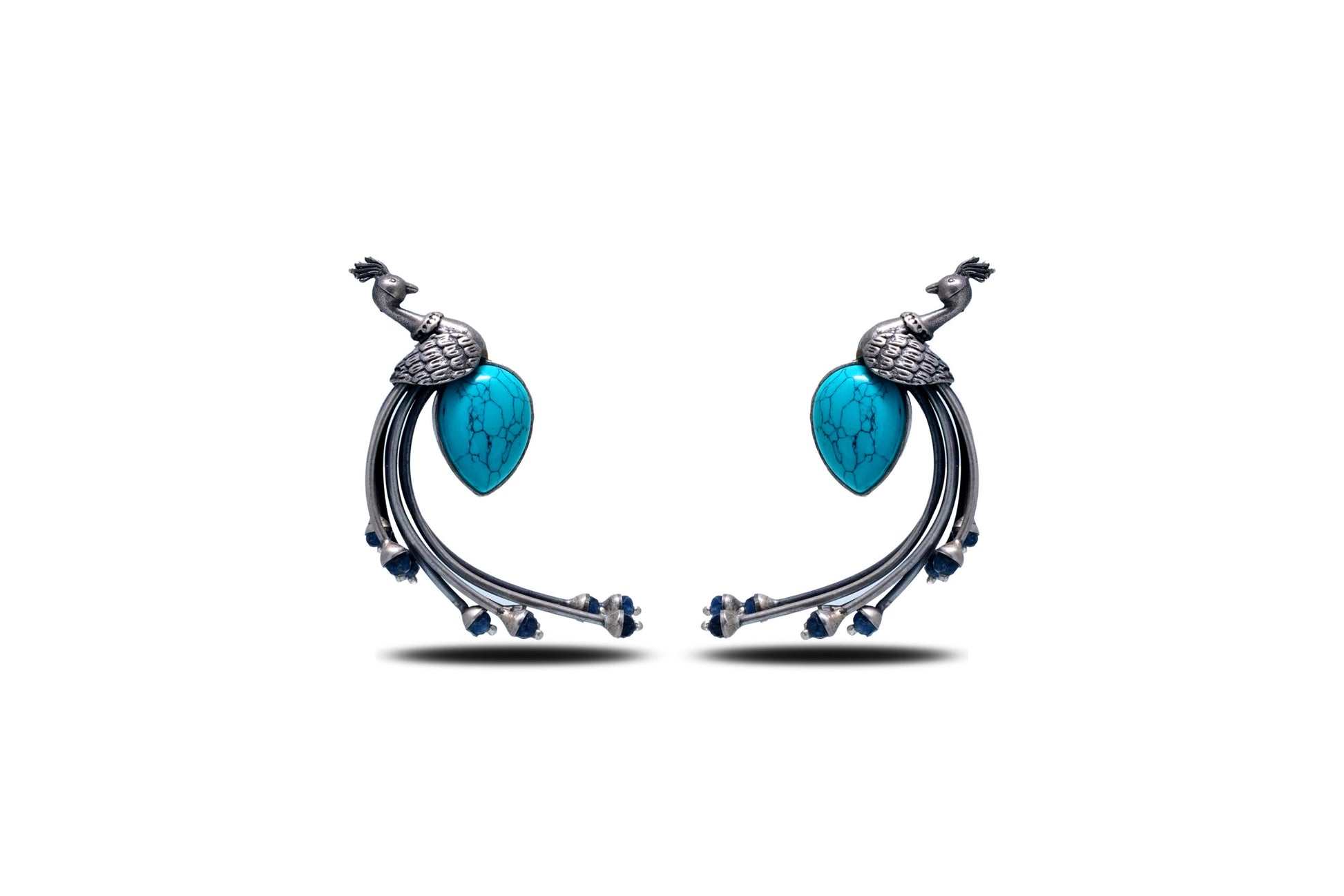 925 Silver Peacock Beauty Studs image 0