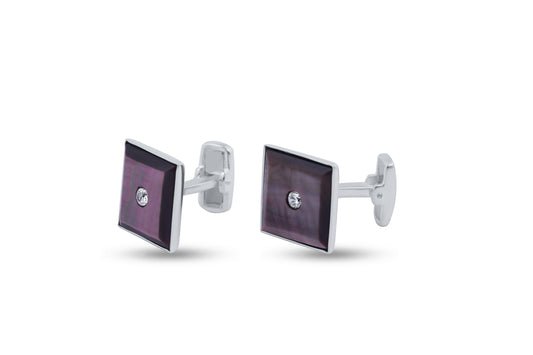 Tripin Silver and Wine Metal Cufflinks image 0
