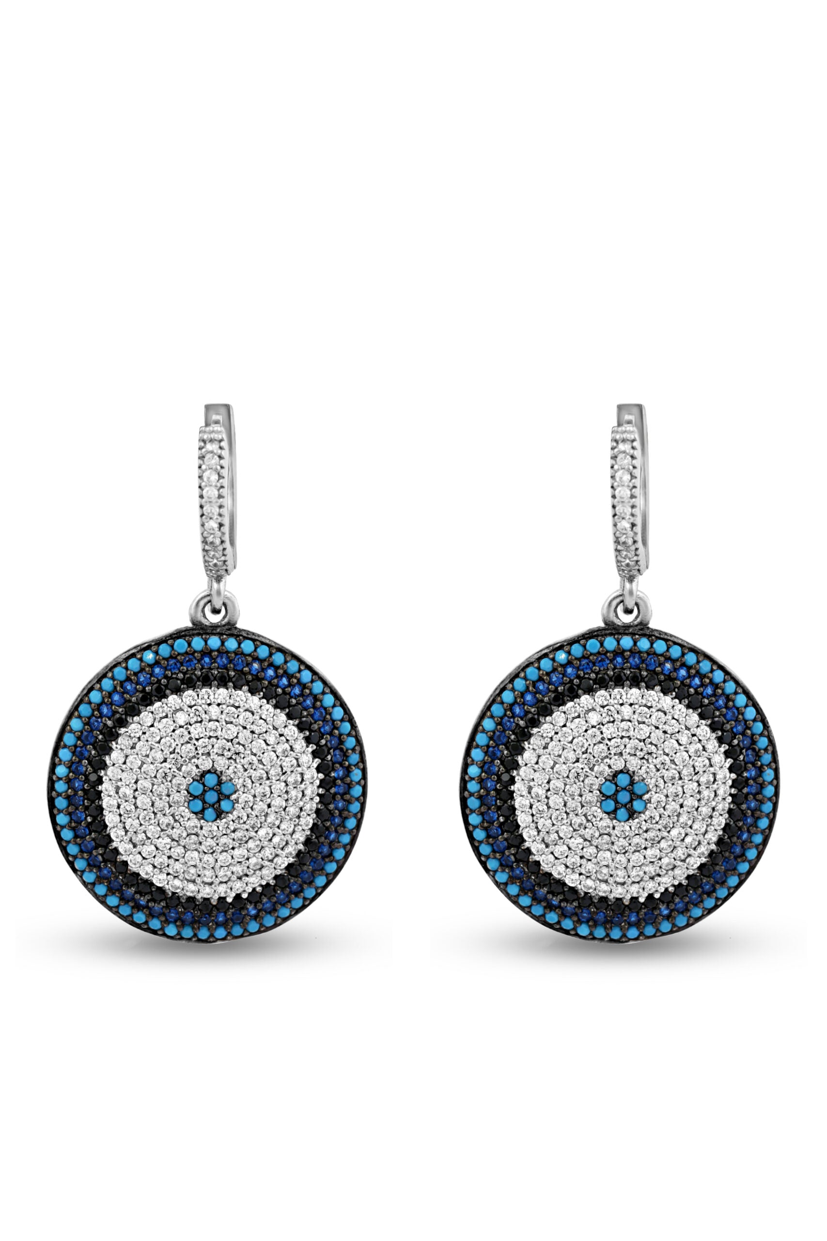 Silver Evil Eye Earrings image 0