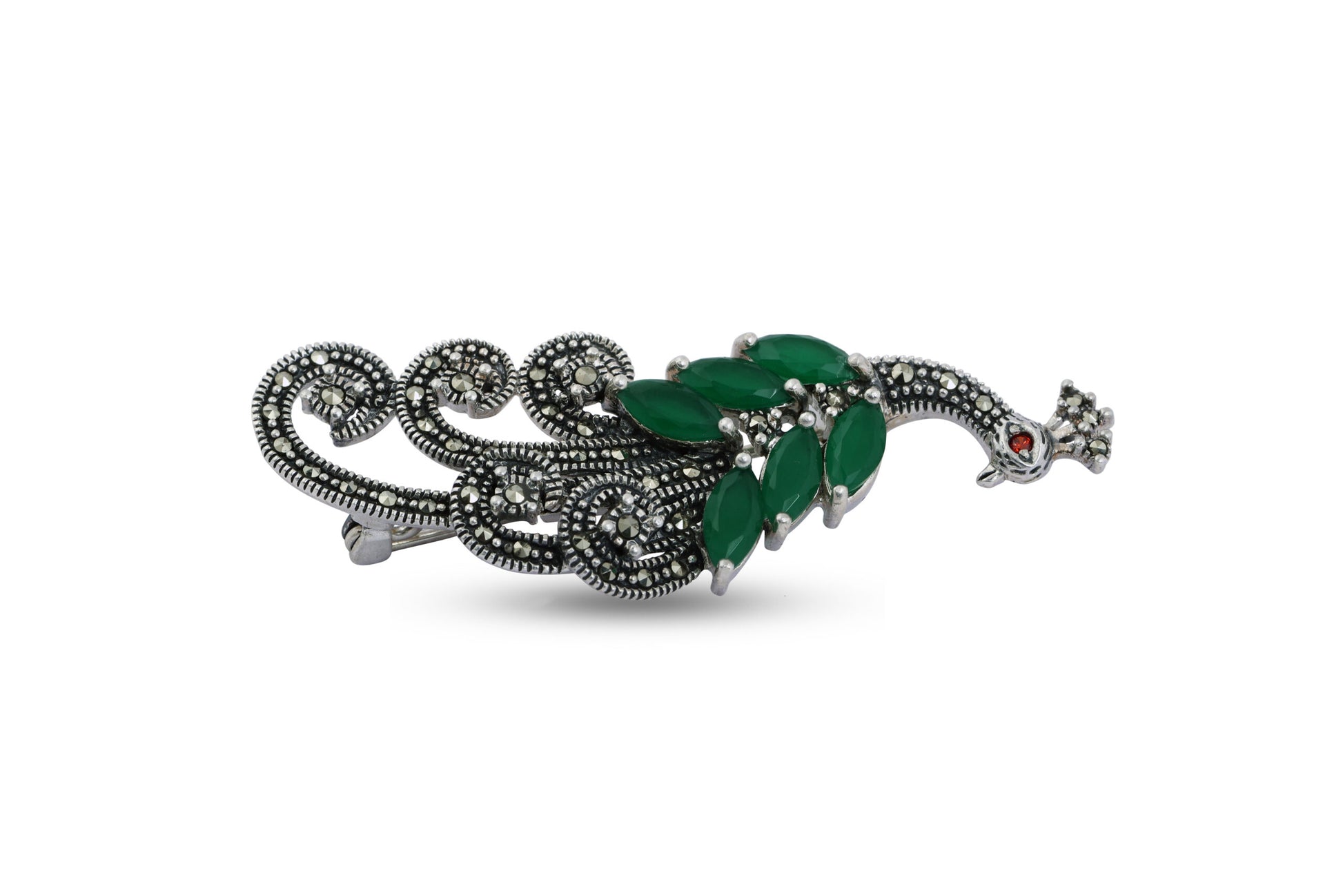 Sterling Silver Peacock Broch image 1