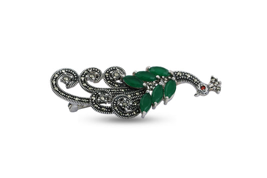 Sterling Silver Peacock Broch image 1