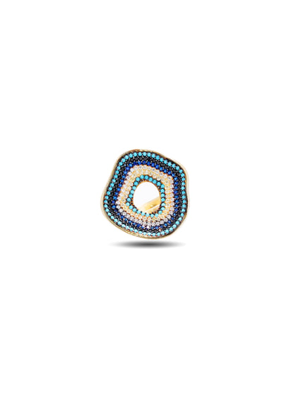 925 Silver Modern Evil Eye Ring image 0
