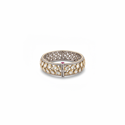 925 Silver Polki Openable Bangle