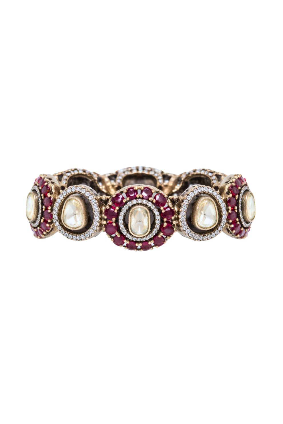 Royal Polki & Ruby Heritage Bracelet