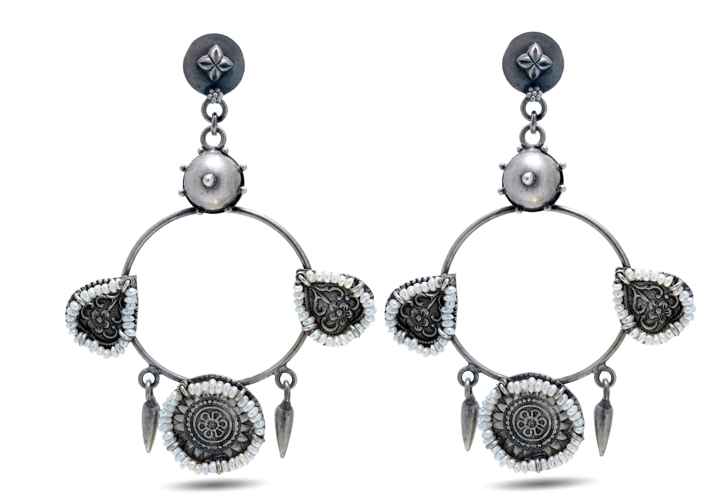 925 Silver Oxidized Long Earring image 0